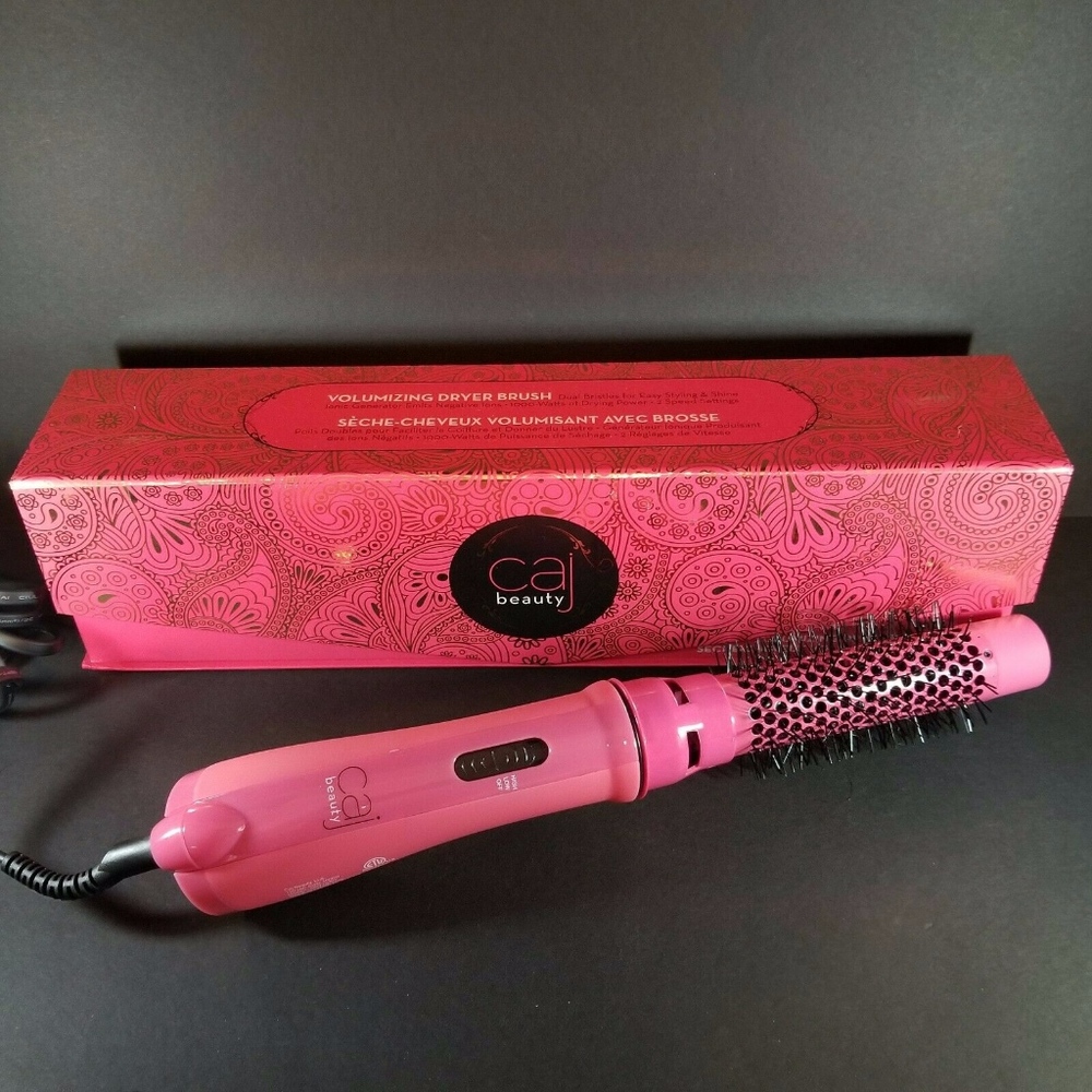 CAJ Beauty 3 in 1 Volumizing Dryer Brush with box.